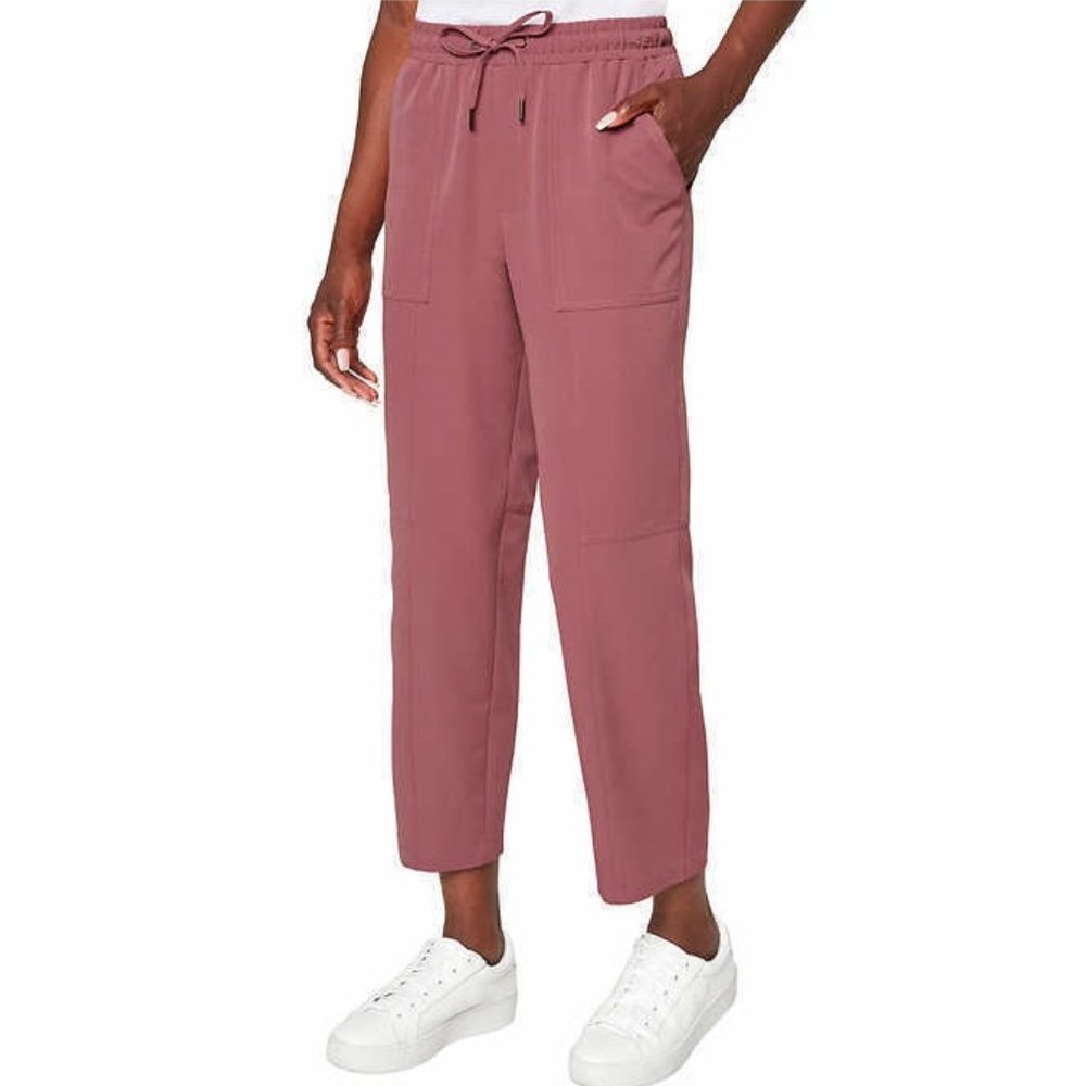 NWoT Mondetta Women High Rise Textured Ankle Pants Dark Orchid Sz XS $60 8D072